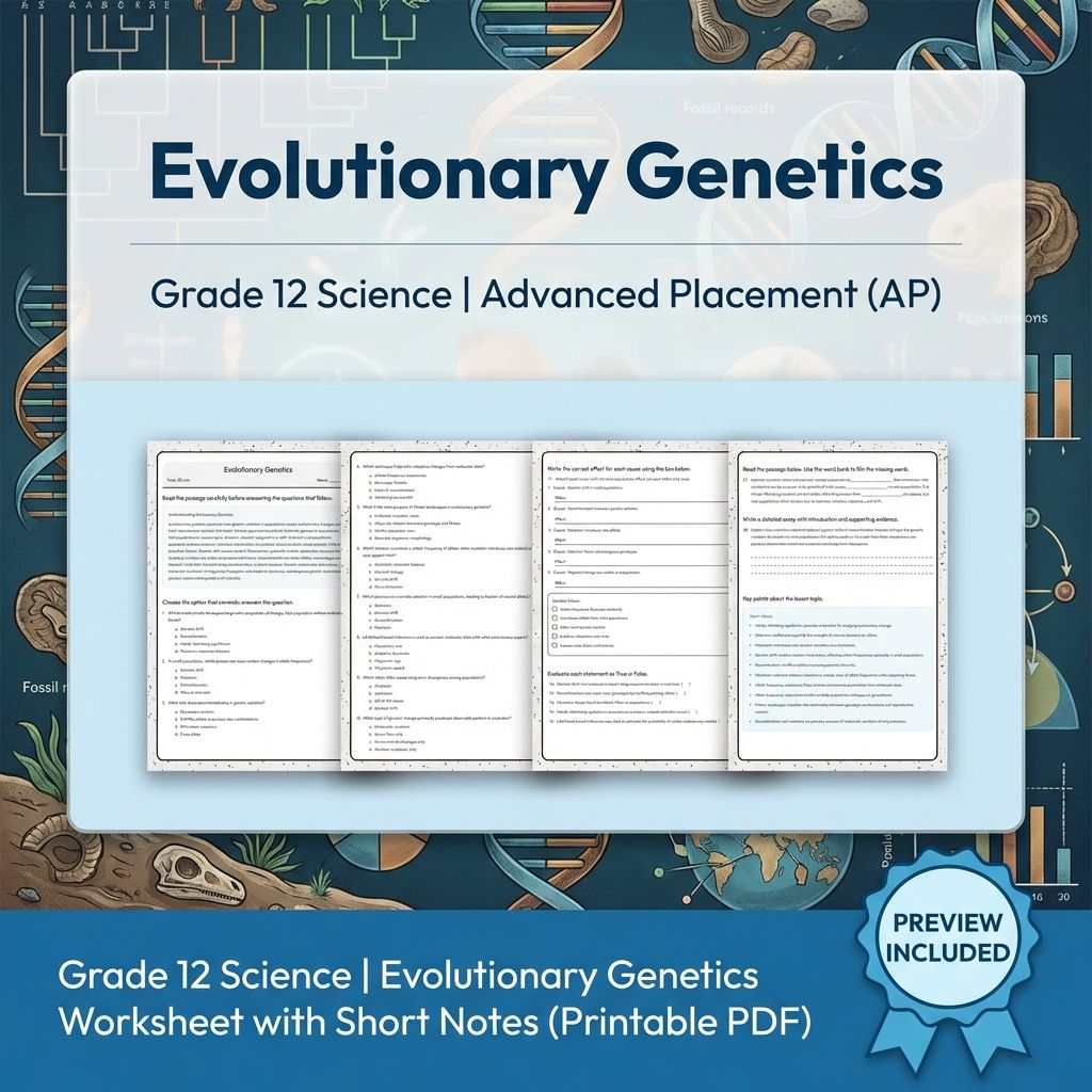 Grade 12 Science Worksheet Bundle – Physics & Biology Topics (PDF Collection) — included worksheet 38