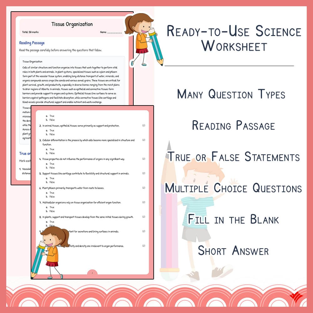 Grade 10 Science worksheet elena worksheet — Grade 10 Science Worksheet | Tissue Organization | Alberta Standards — page 2