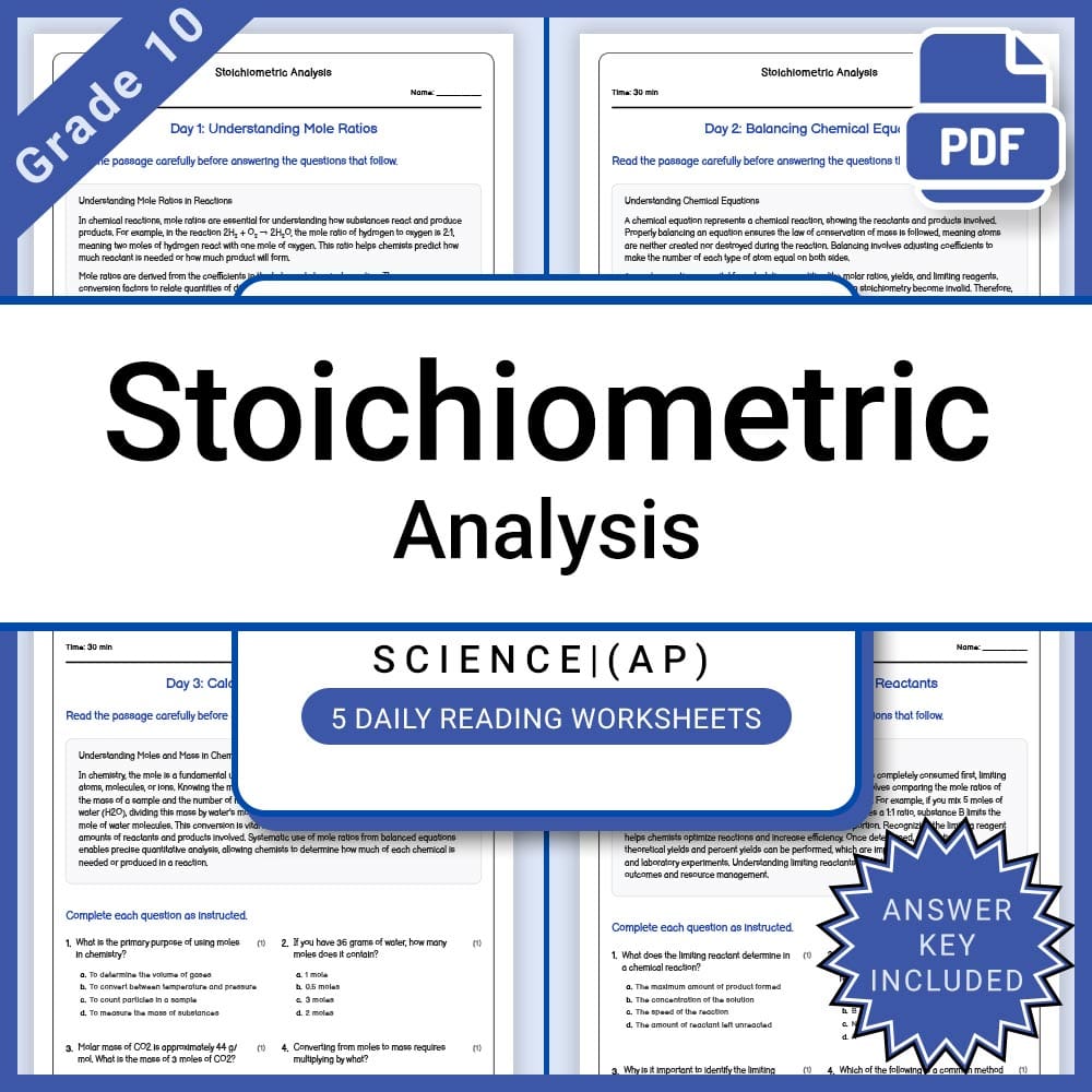Grade 10 Science Lesson Group - AP Curriculum - Daily Reading Worksheets — included worksheet 8