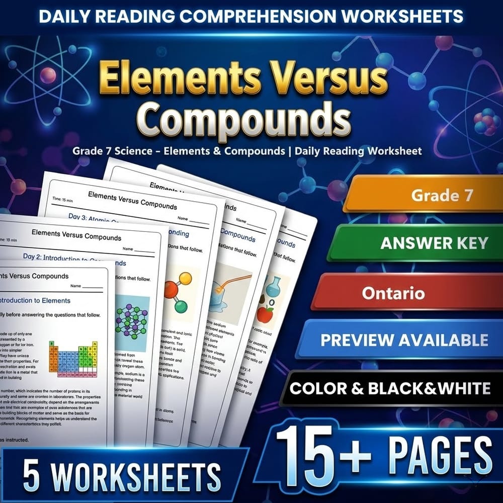 Grade 7 Science Bundle – Ontario Daily Worksheets for Comprehensive Study — included worksheet 38