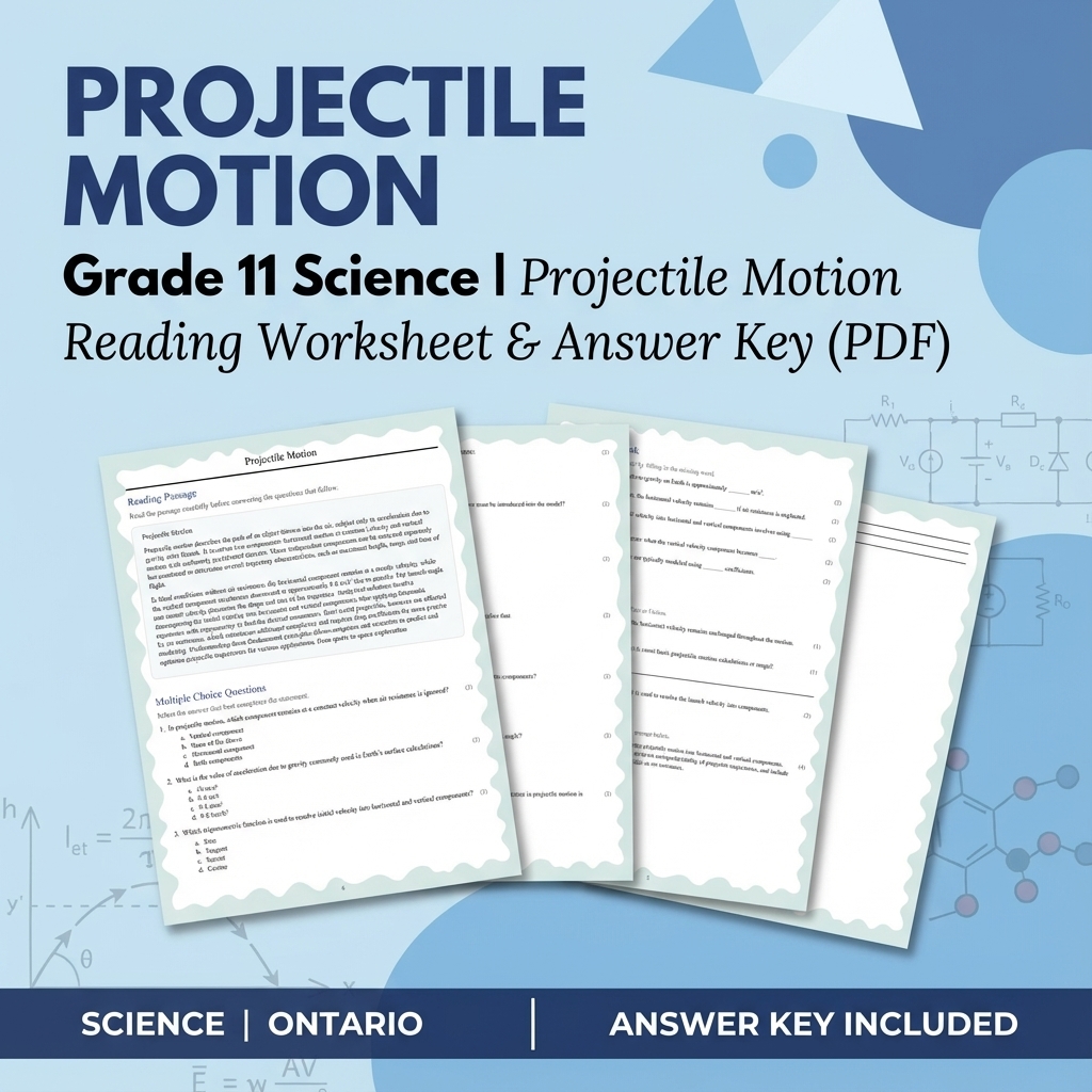 Grade 11 Science Bundle | Waves, Ecology, Physics & More (Answer Keys) — included worksheet 40