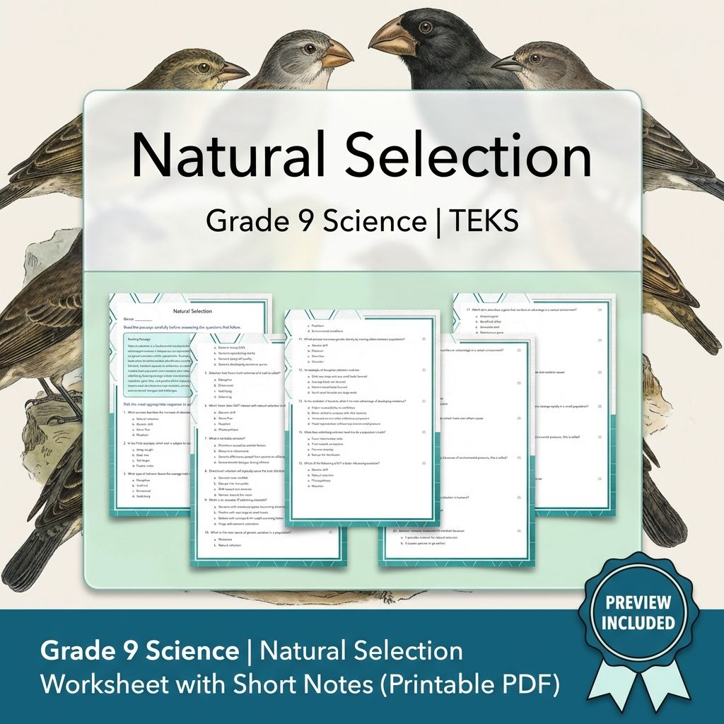 Grade 9 Science Worksheet Bundle: Cell Biology, Genetics & Ecology (Collection) — included worksheet 34