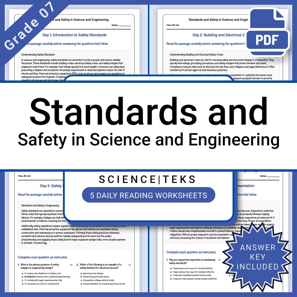 Grade 7 Science Lesson Group TEKS Bundle – Standards and Inquiry Activities — included worksheet 5