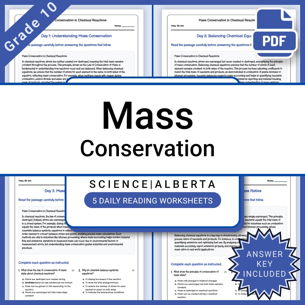 Grade 10 Science Full Year Bundle | Energy, Electricity, and Alberta Curriculum — included worksheet 46
