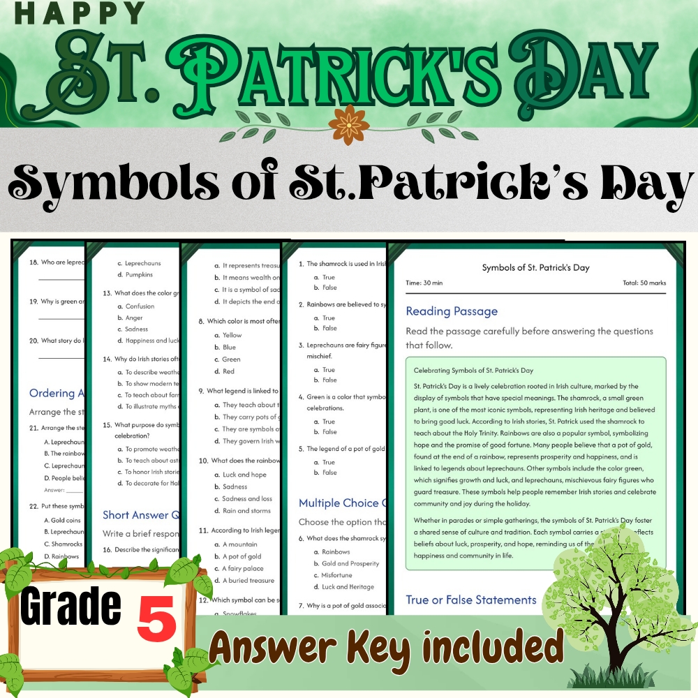 Grade 5 Seasonal STEM | St. Patrick's Day Worksheets & Activities Bundle — included worksheet 3