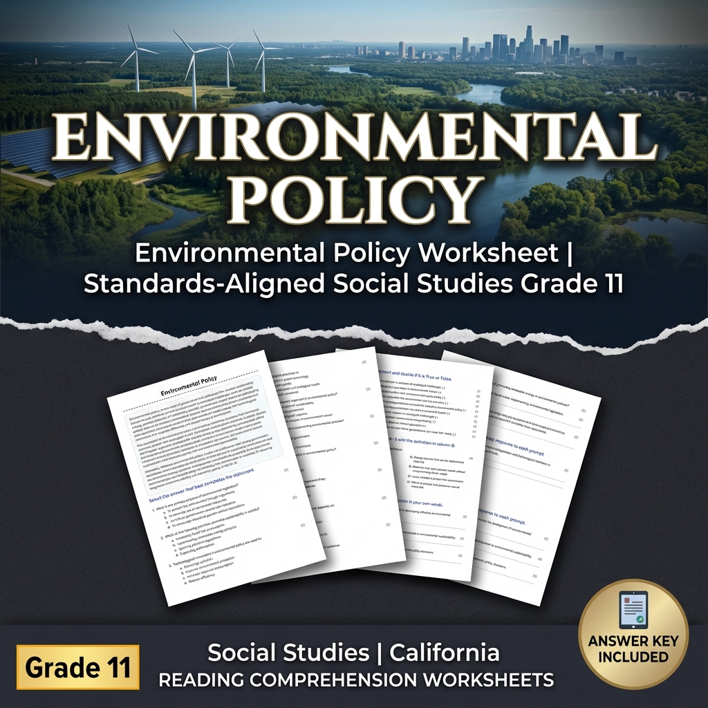 Environmental Policy Worksheet | Standards-Aligned Social Studies Grade 11