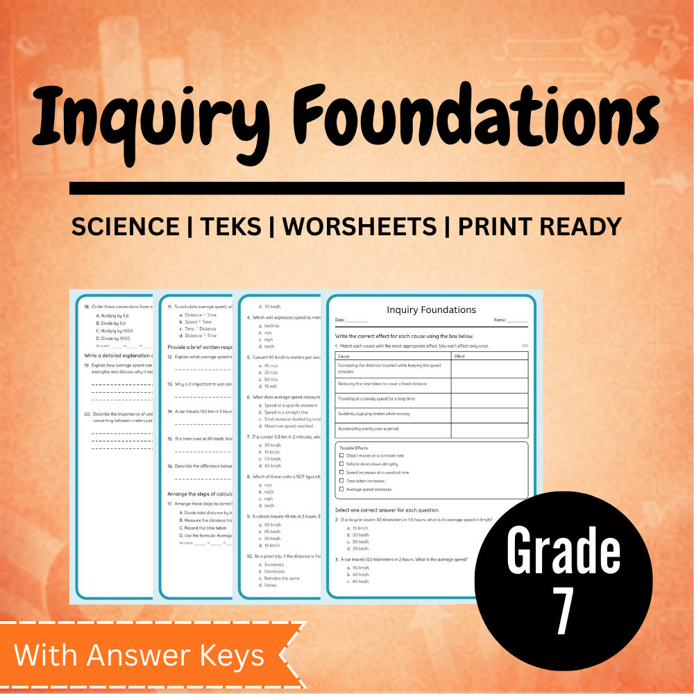 Grade 7 Science Worksheet Bundle – Ecosystems, Atomic Structure & Forces (TEKS Aligned) — included worksheet 37