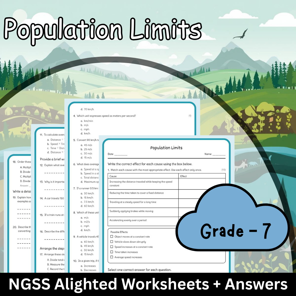 Grade 7 Science – Population Limits & Ecosystem Dynamics Worksheet (Answer Key)