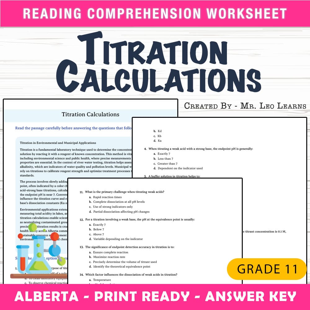 Grade 11 Science worksheet mcq paper worksheet — Grade 11 Science — Worksheet MCQ Paper for Mastering Titration Calculatio…