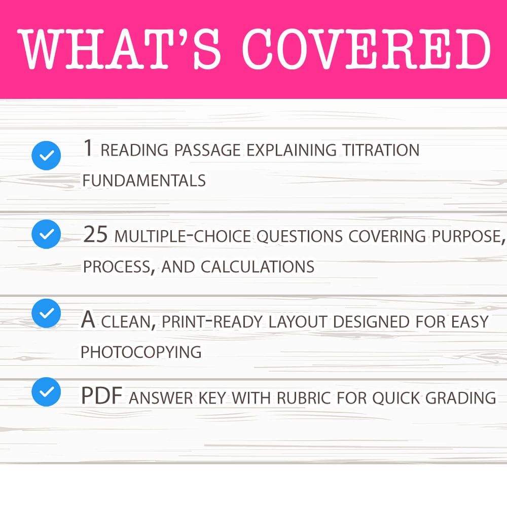 Grade 11 Science worksheet mcq paper worksheet — Grade 11 Science — Worksheet MCQ Paper for Mastering Titration Calculatio…