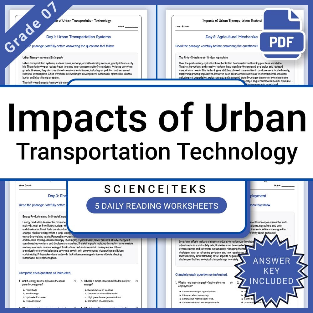 Grade 7 Science Lesson Group TEKS Bundle – Standards and Inquiry Activities — included worksheet 6