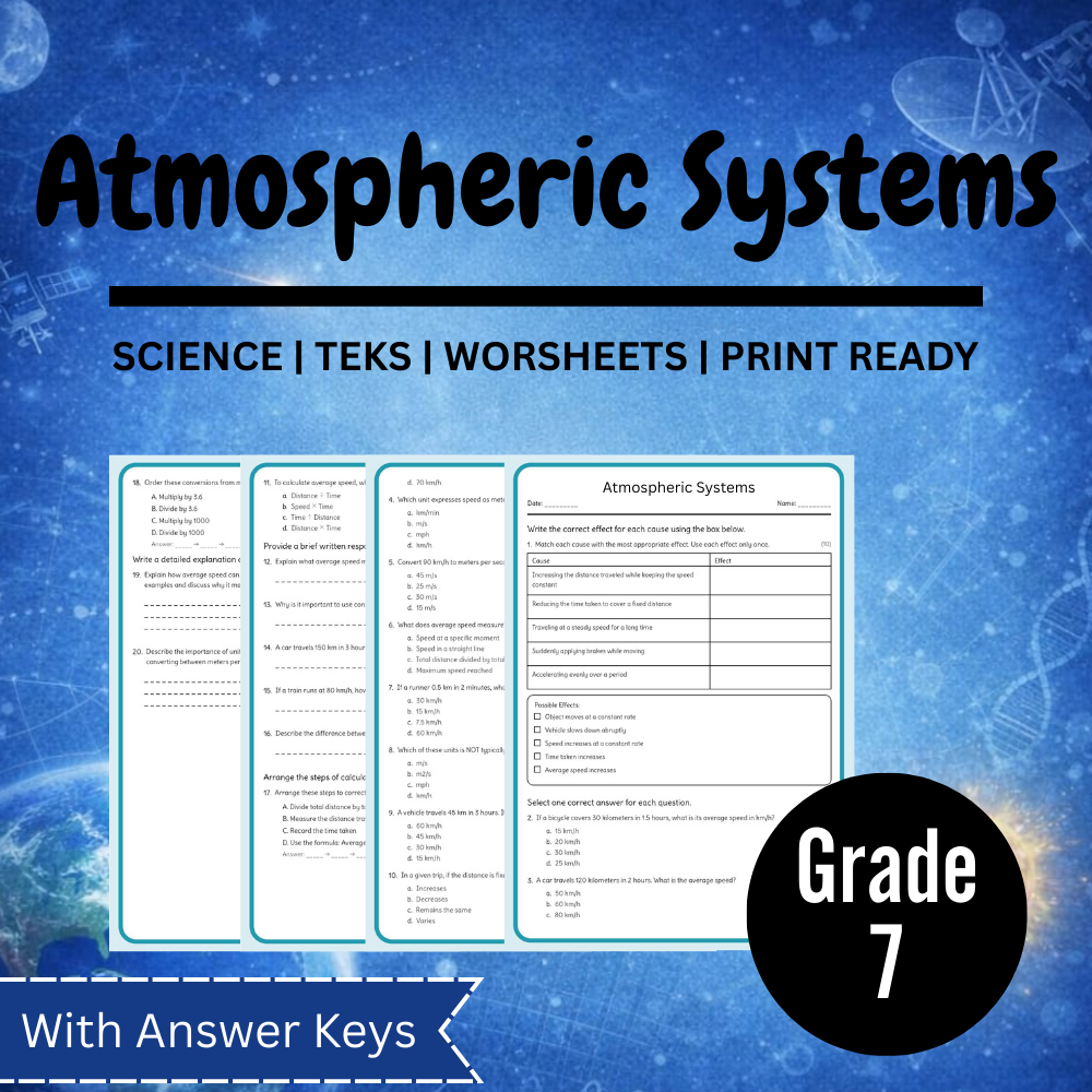 Grade 7 Science Unit Bundle | Earth's Processes, Space & Resources TEKS Aligned — included worksheet 5
