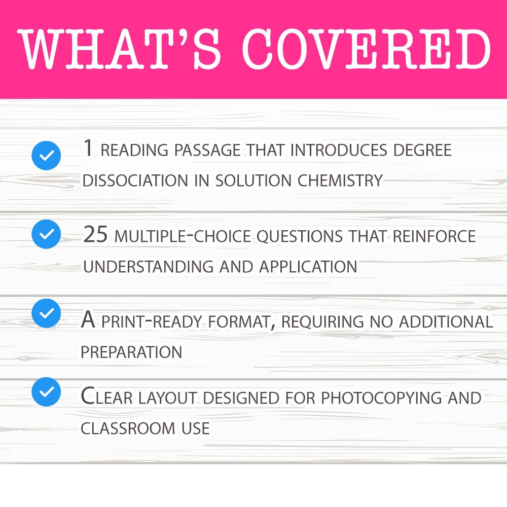 Grade 11 Science worksheet mcq paper worksheet — Grade 11 Science — Worksheet MCQ Paper for Mastering Degree Dissociation…