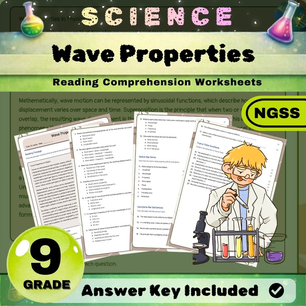 Grade 9 Science Bundle | NGSS Standards Worksheets for Comprehensive Instruction — included worksheet 42