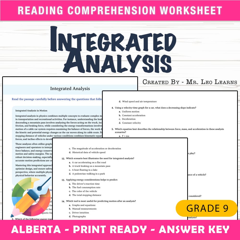 Grade 9 Science worksheet mcq paper worksheet — Grade 9 Science — Worksheet MCQ Paper for Integrated Analysis — page 1