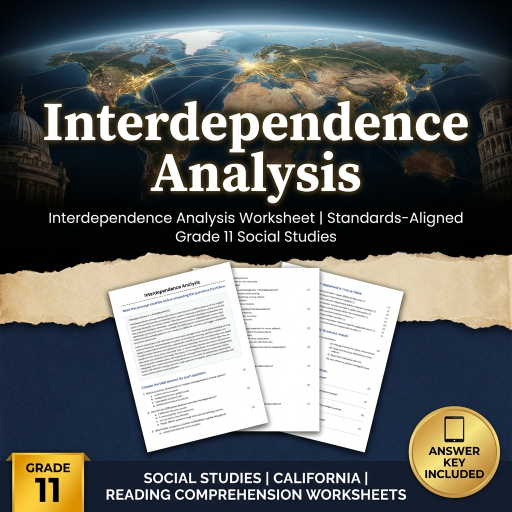 Interdependence Analysis Worksheet | Standards-Aligned Grade 11 Social Studies