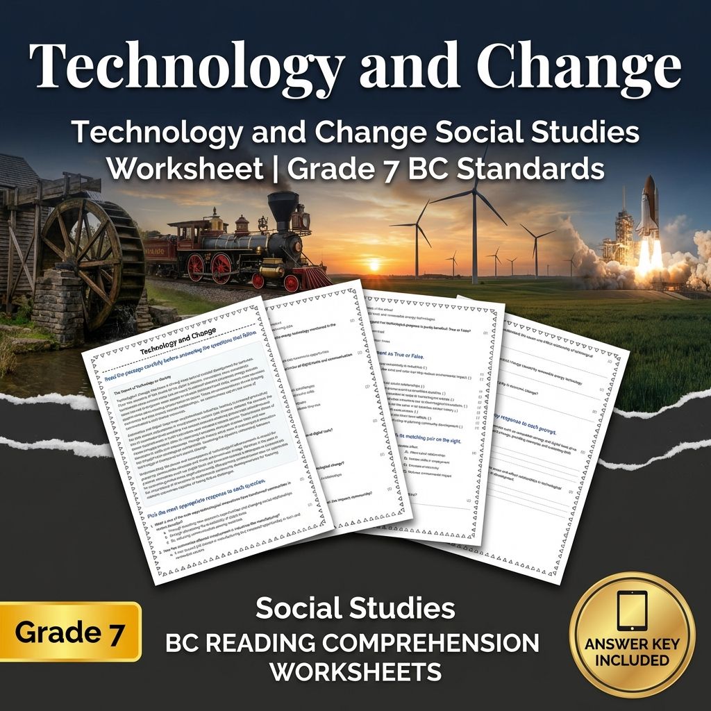 Technology and Change Social Studies Worksheet | Grade 7 BC Standards