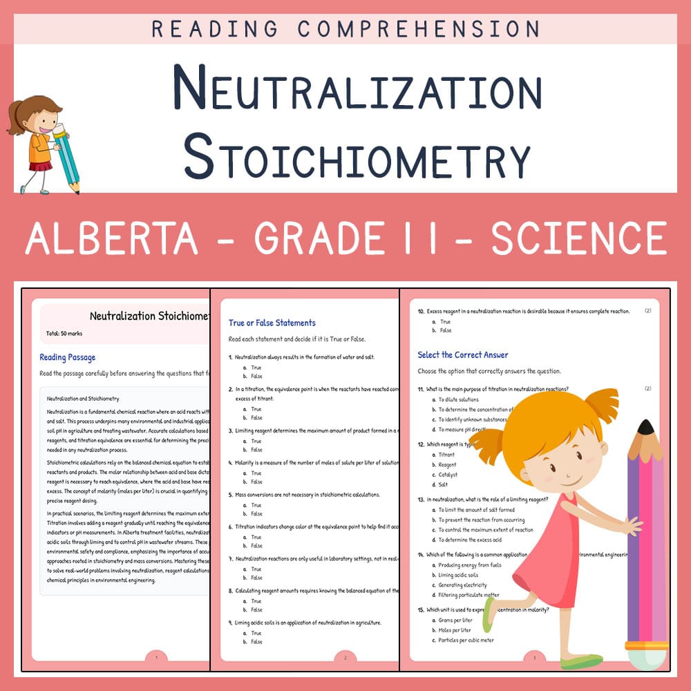 Grade 11 Science worksheet elena worksheet — Grade 11 Science | Neutralization Stoichiometry Worksheet | Alberta Standards…