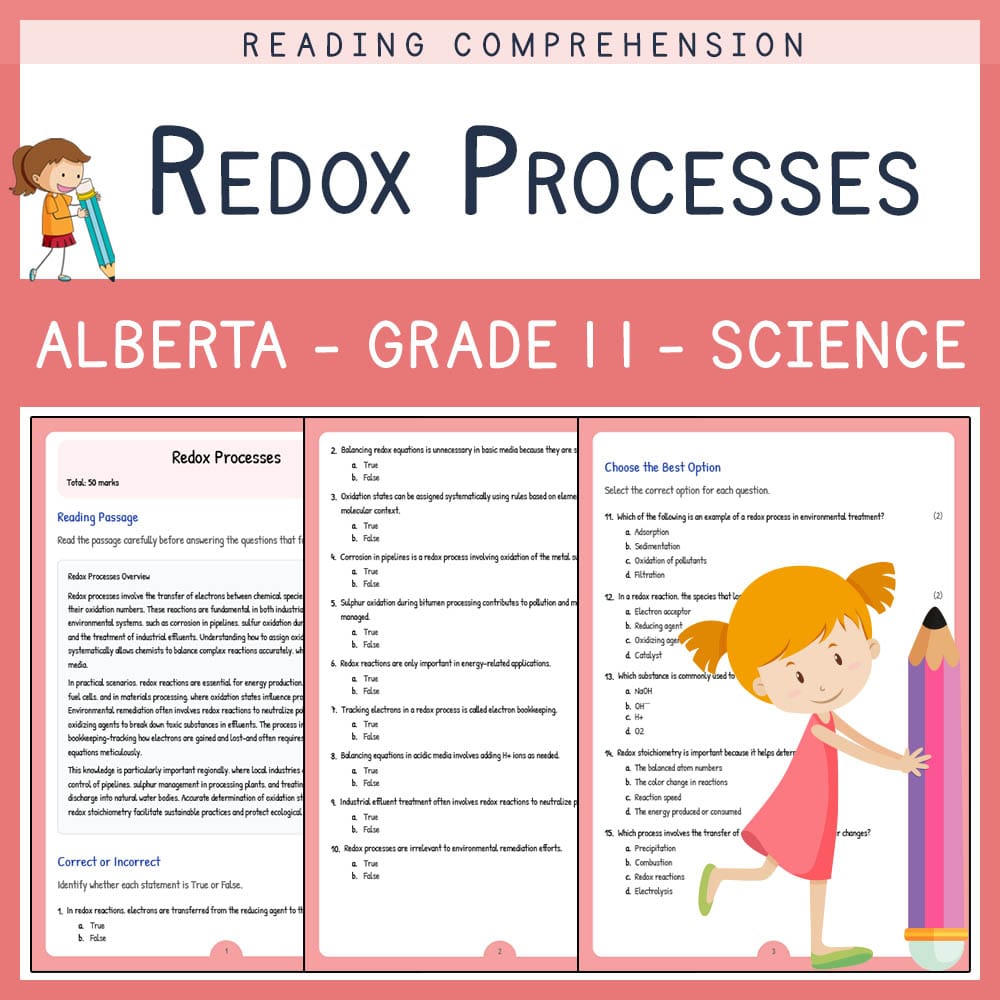 Grade 11 Science worksheet elena worksheet — Grade 11 Science | Redox Processes Worksheet | Alberta Standards — page 1