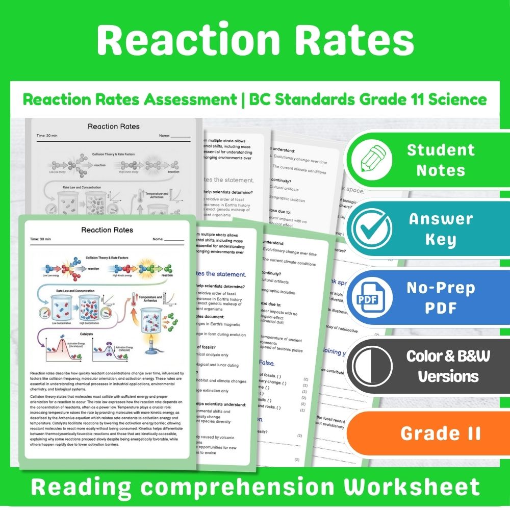Grade 11 Science | Thermochemistry Assessment Bundle – Standards-Aligned — included worksheet 11