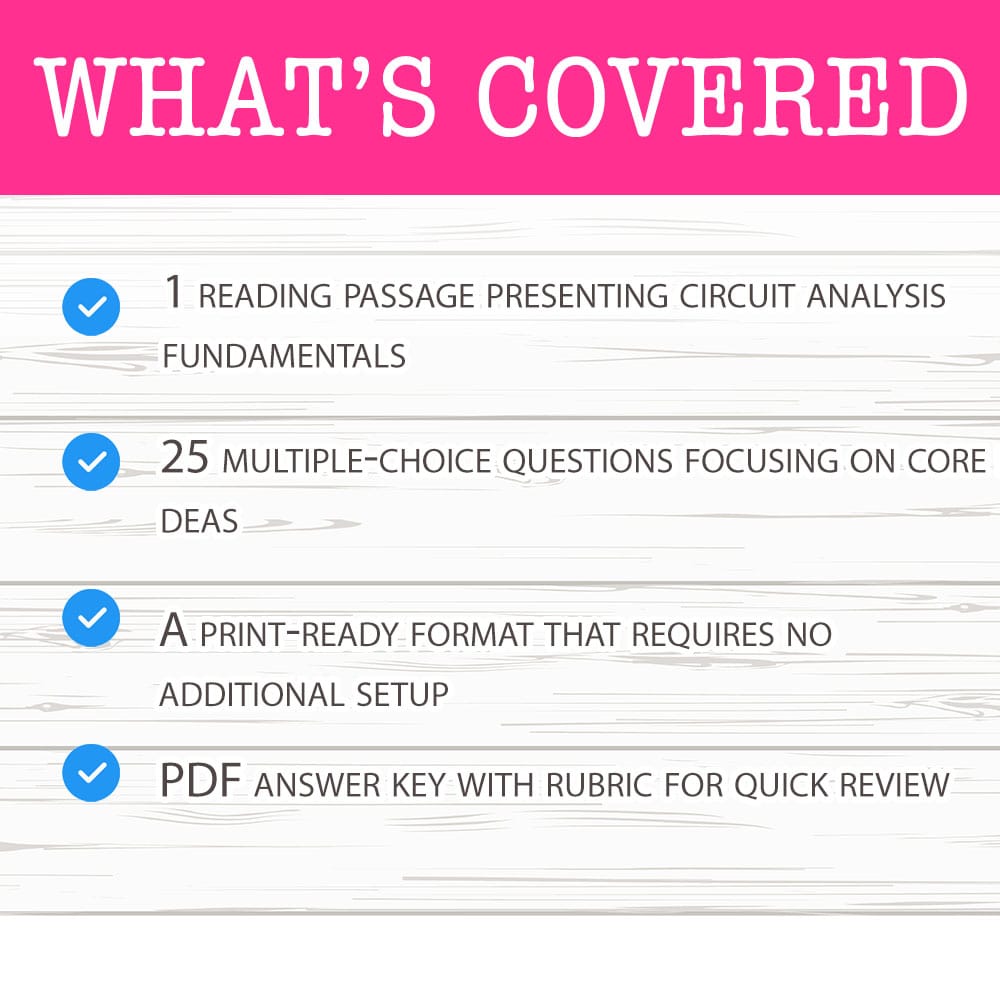 Grade 8 Science worksheet mcq paper worksheet — Grade 8 Science — Worksheet MCQ Paper for Circuit Analysis — page 2