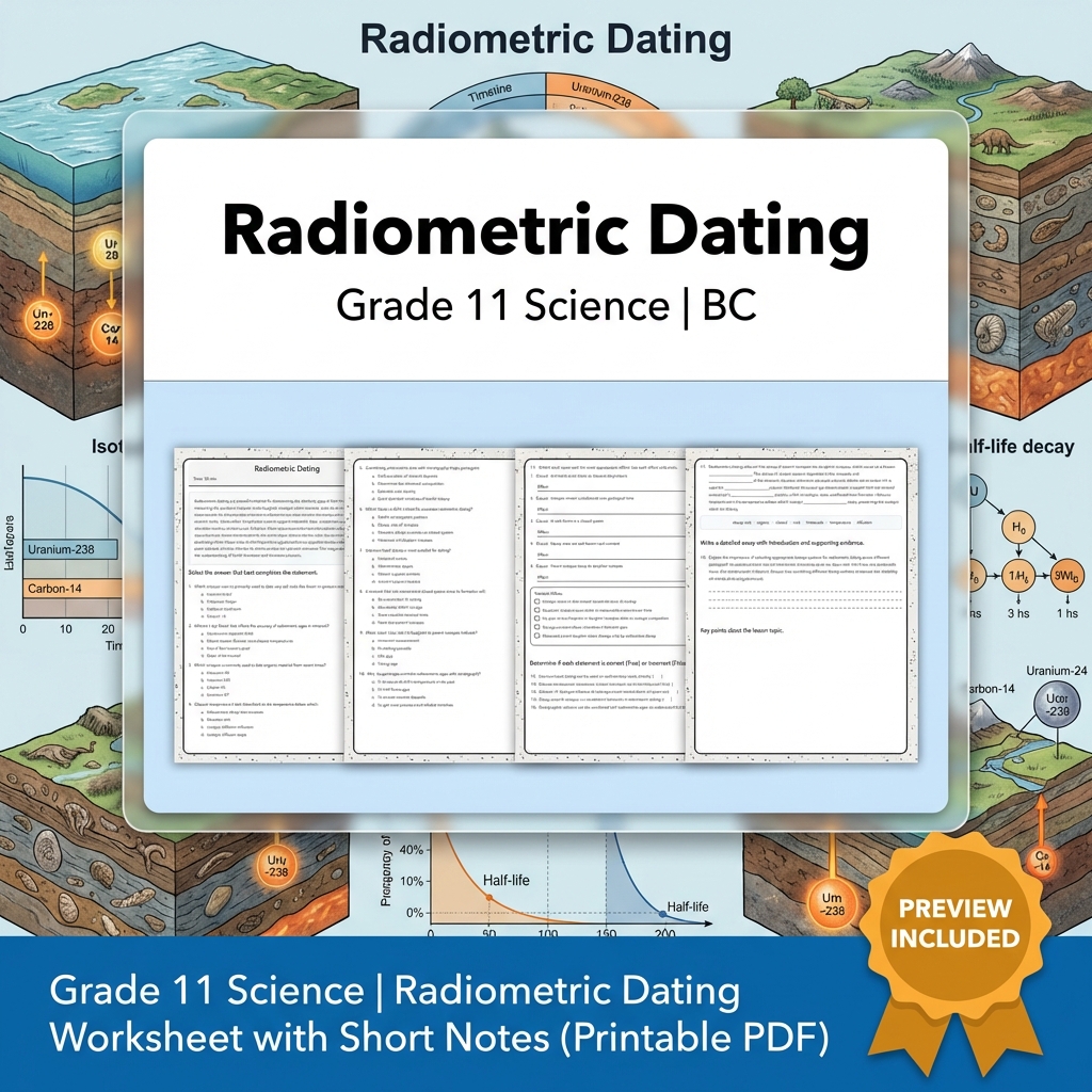 Grade 11 Science Full Year Bundle | Atomic Theory, Biology, Motion & Energy Worksheets — included worksheet 38