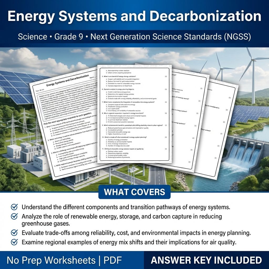 Grade 9 Science Worksheet Bundle | Physics, Biology, Earth & Energy Topics — included worksheet 38