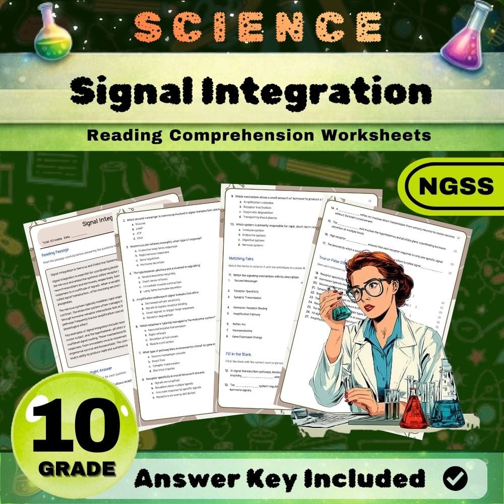 Grade 10 Science NGSS Bundle | Worksheets for Earth, Life & Physical Sciences — included worksheet 46
