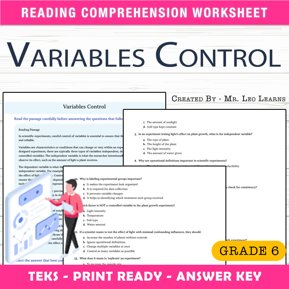 Grade 6 Science worksheet worksheet — Grade 6 Science — Variables Control Worksheet for Mastering Scientific Experiments —…
