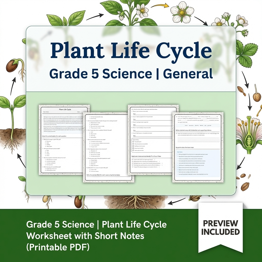 Grade 5 Science Lesson Group | Comprehensive Science Worksheets & Activities — included worksheet 6