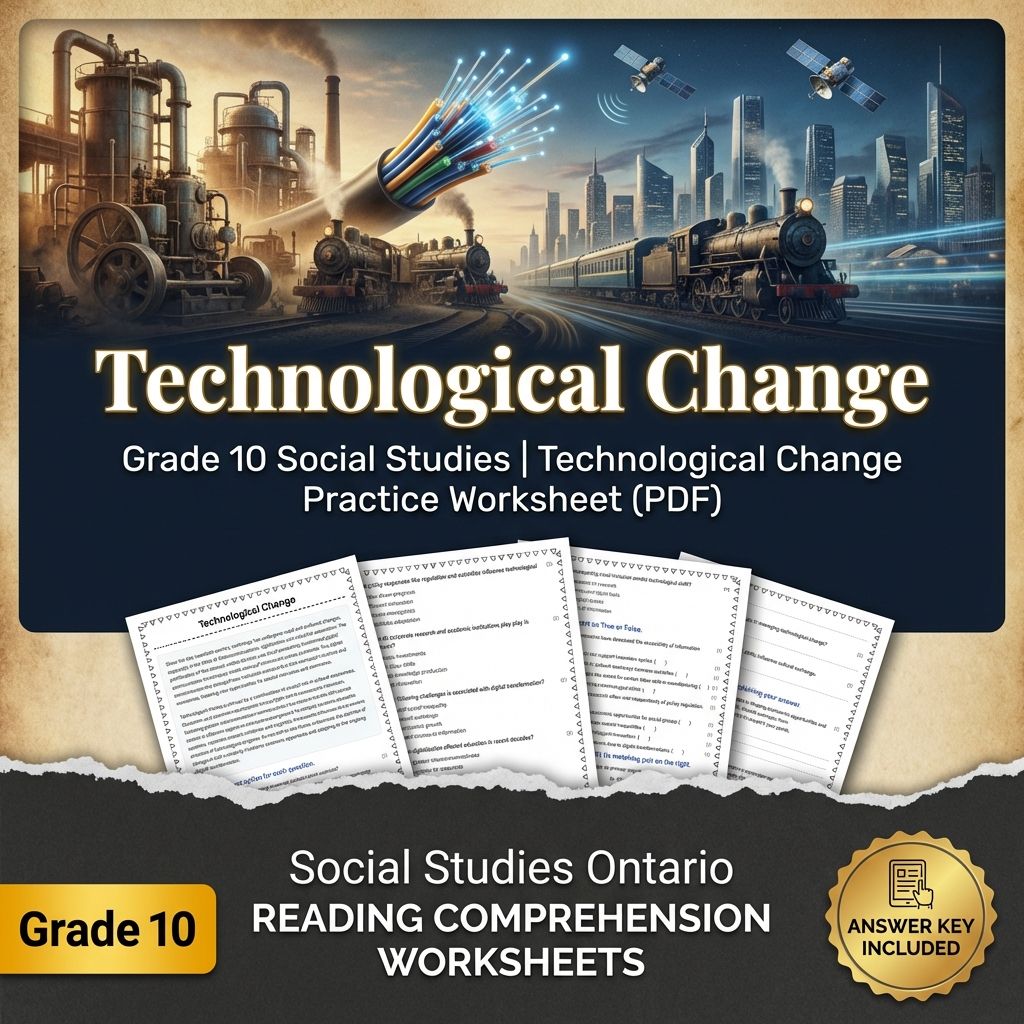Grade 10 Social Studies | Technological Change Practice Worksheet (PDF)