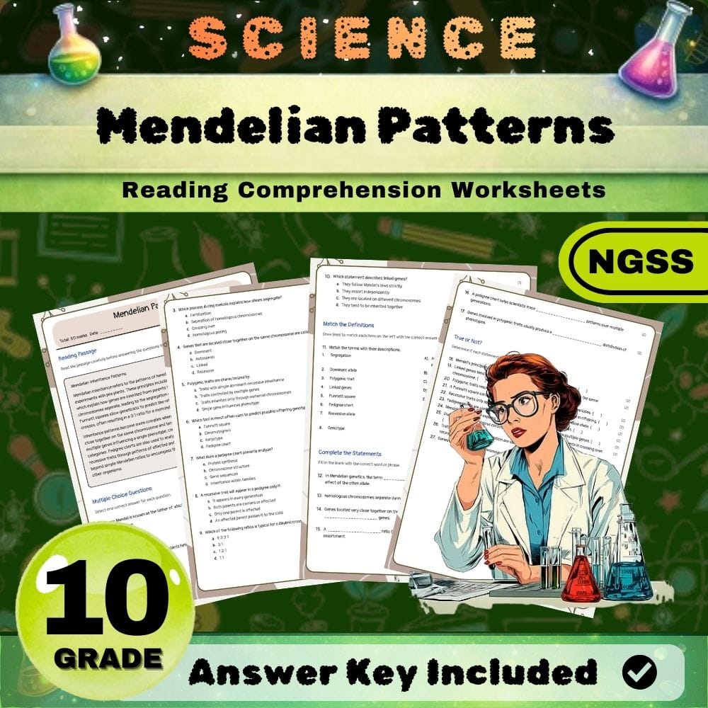 Grade 10 Heredity Inheritance and Variation of Traits Science Bundle | NGSS — included worksheet 1