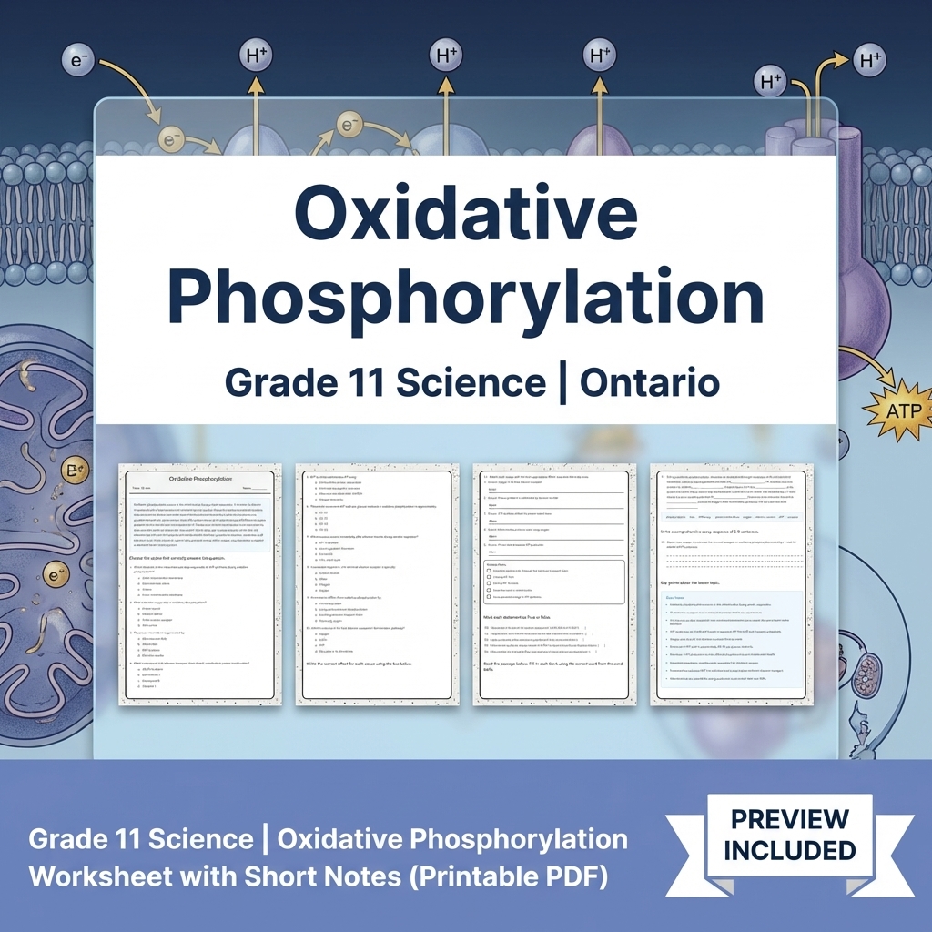 Grade 11 Science Full Year Bundle | Ontario Curriculum & Framework — included worksheet 48
