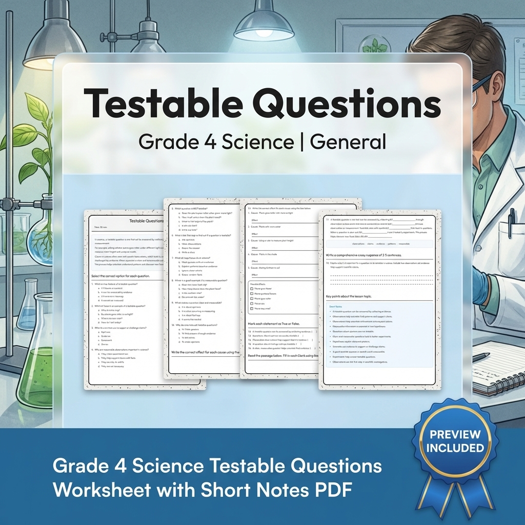 Grade 4 Science Lesson Group | Comprehensive Worksheets & Resources — included worksheet 6