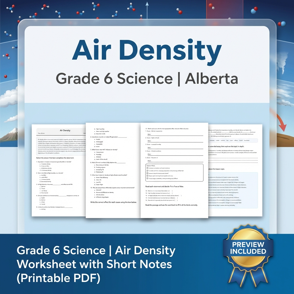 Grade 6 Science Alberta | 60-Worksheet Comprehensive Science Bundle  — included worksheet 45