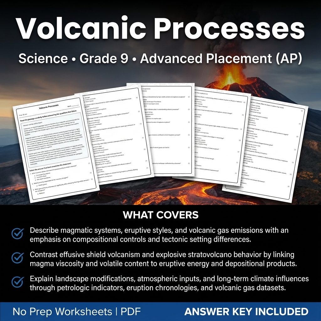 Grade 9 Science Worksheets Bundle | Physics, Earth Science & Biology  — included worksheet 35