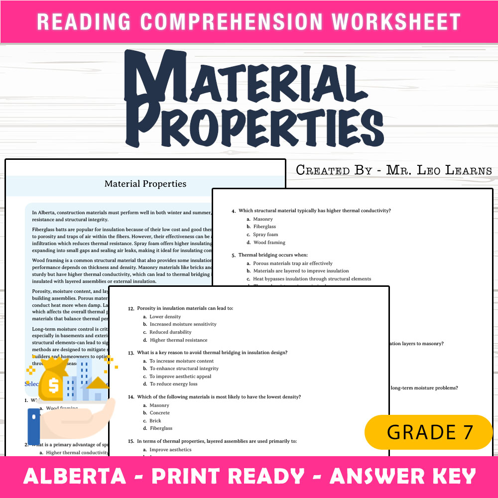 Grade 7 Science worksheet mcq paper worksheet — Grade 7 Science — Material Properties Worksheet MCQ Paper for Mastery — pa…