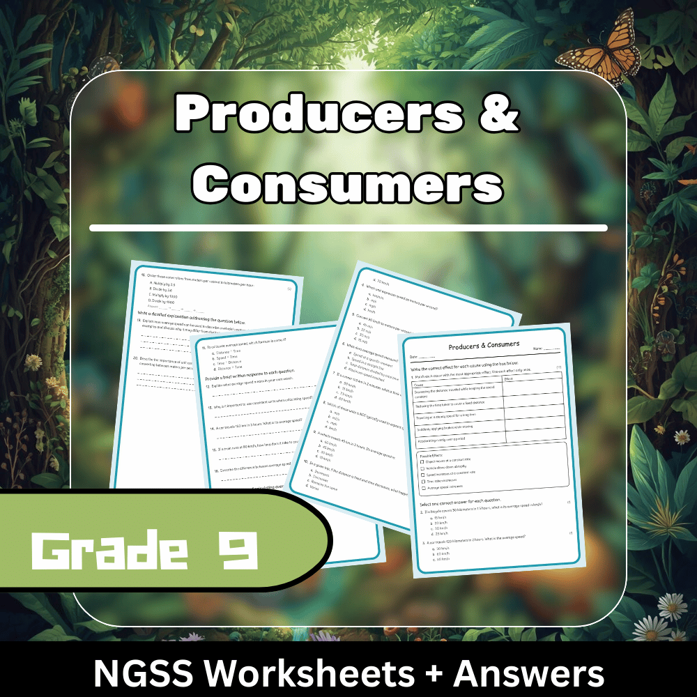 Grade 9 Science | Producers & Consumers NGSS Worksheet (PDF) – Science