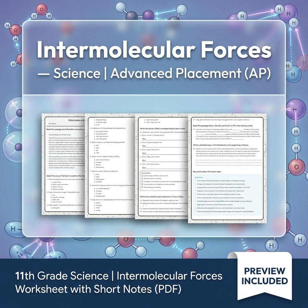 Grade 11 Science Worksheet Bundle Advanced Concepts & Scientific Reasoning (PDF) — included worksheet 34
