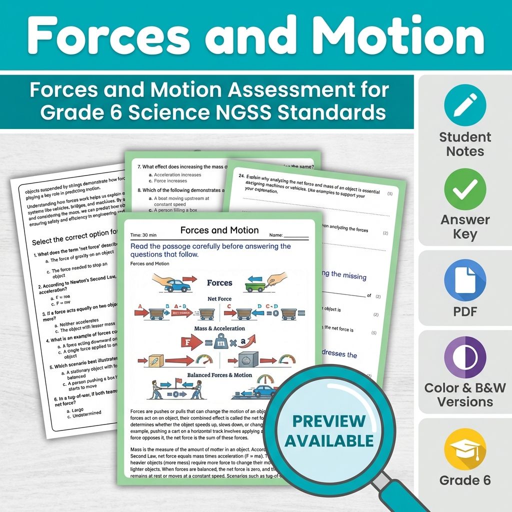 Grade 6 Science Full Year Bundle | NGSS Assessment Resources (Printable) — included worksheet 27
