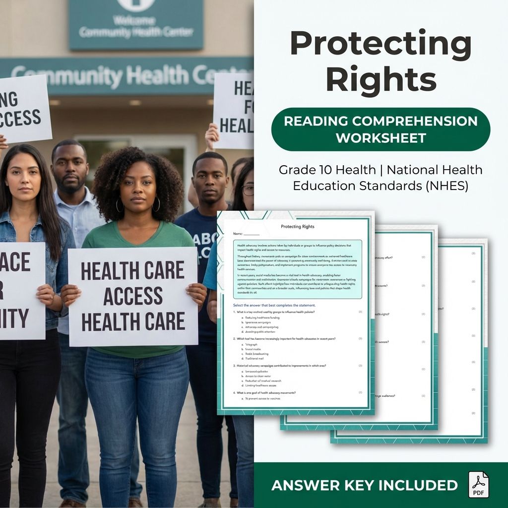 Grade 10 Health Advocacy Unit | NHES-Aligned Worksheet Collection — included worksheet 4