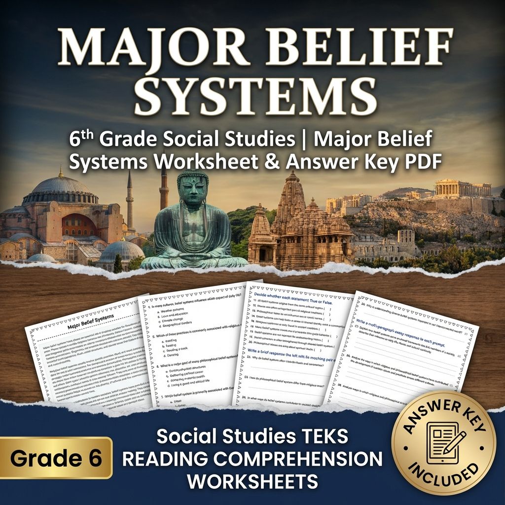 Grade 6 Social Studies Unit – Major Belief Systems & Cultural Exchange — included worksheet 2
