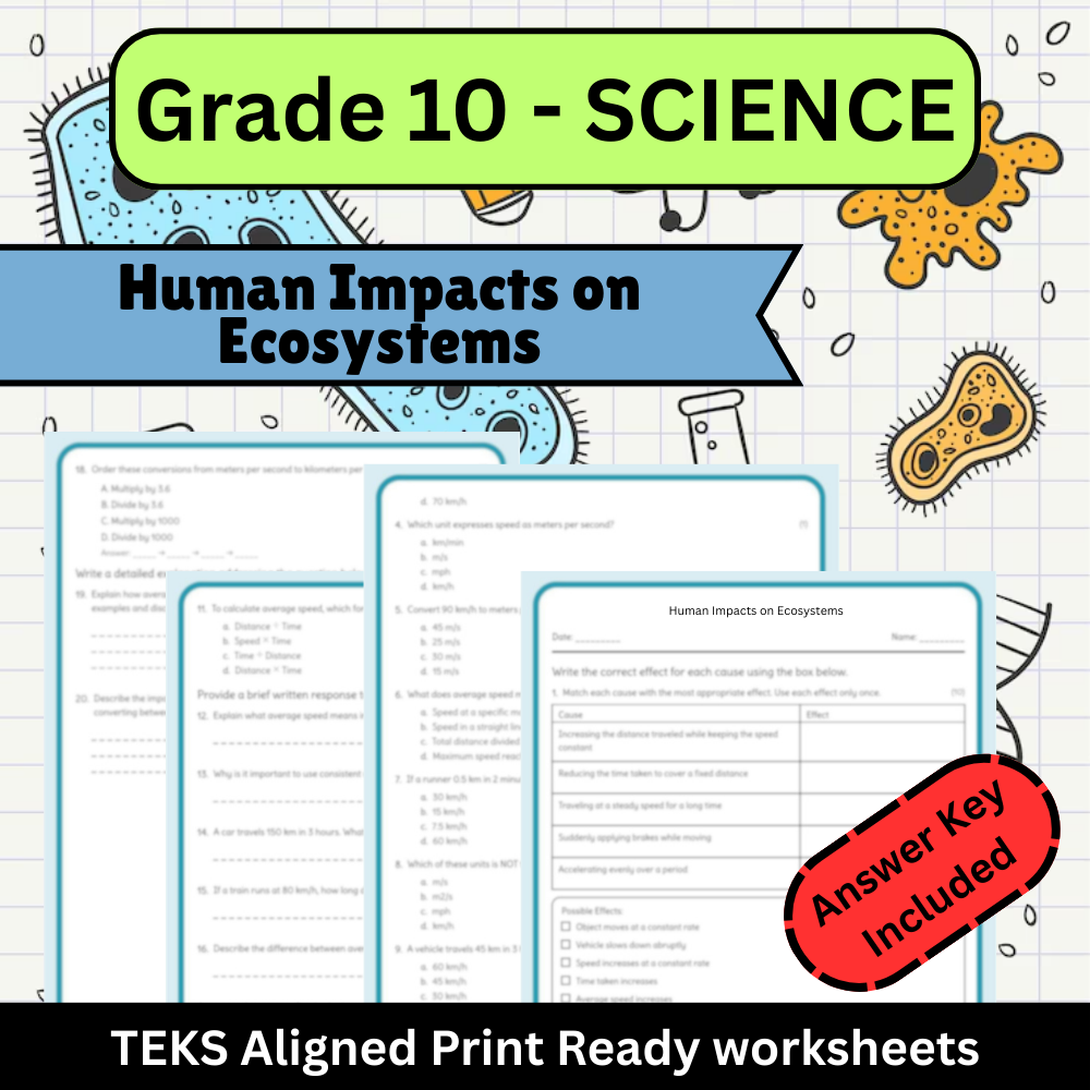 Grade 10 Science Worksheet Bundle | Genetics, Cells & Ecosystems TEKS Aligned — included worksheet 43