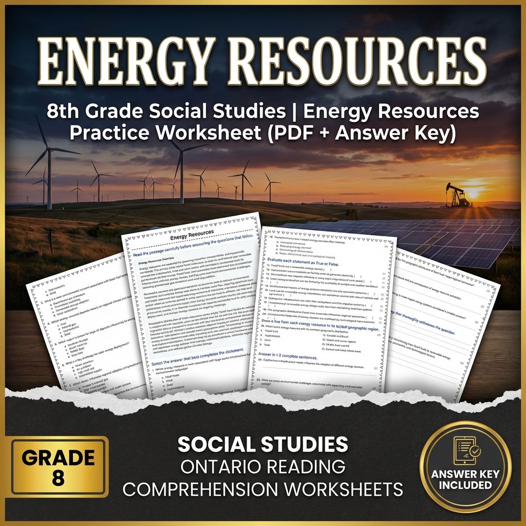 Grade 8 Social Studies Bundle – Regional Economies & Human–Environment Skills — included worksheet 10