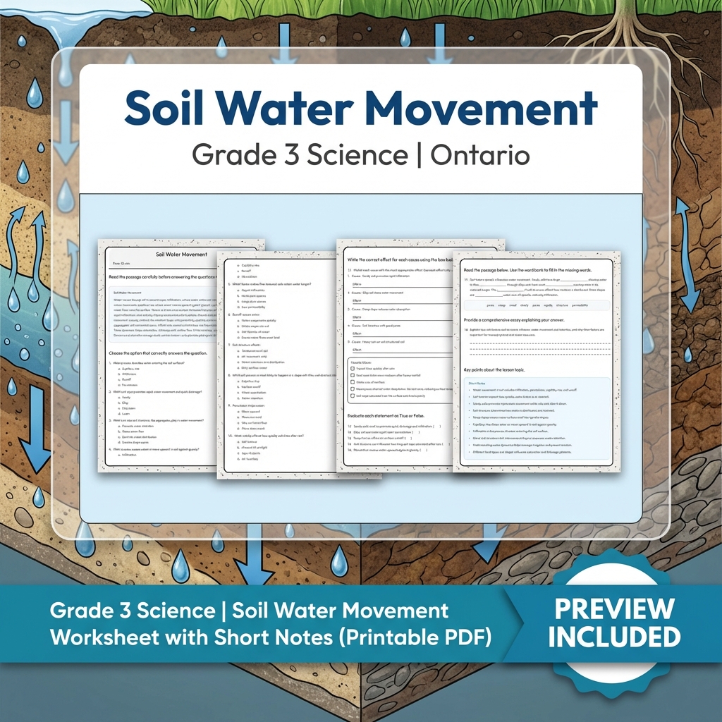 Grade 3 Science Lesson Group Worksheets | Ontario Framework — included worksheet 5