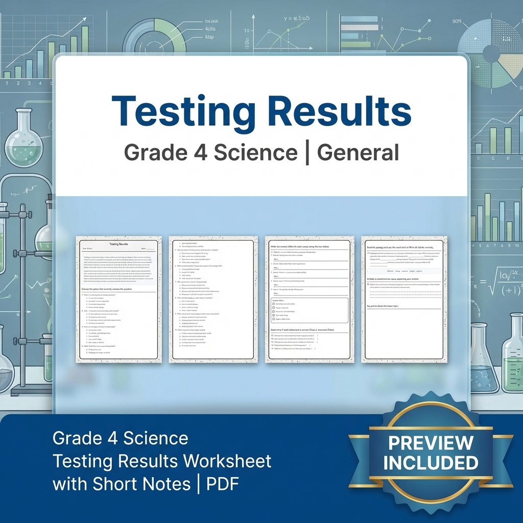 Grade 4 Science Lesson Group  Comprehensive Worksheets for Hands-On Learning — included worksheet 4
