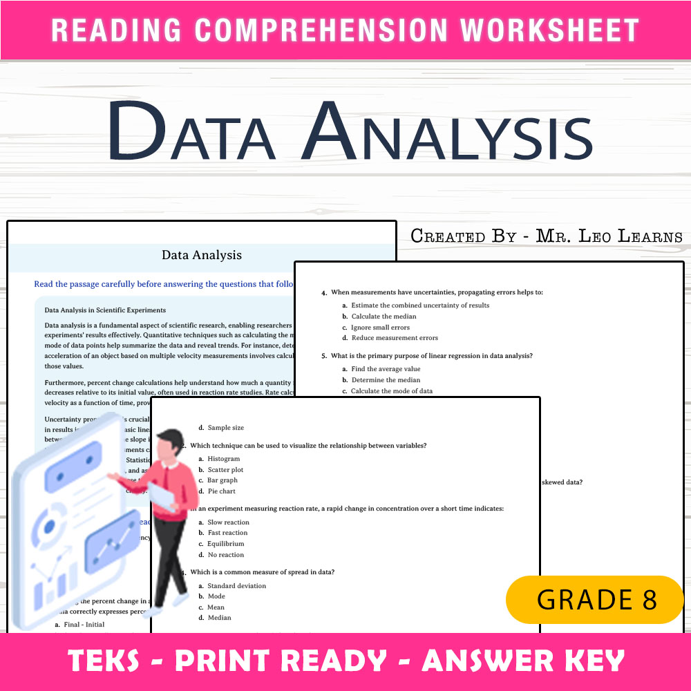 Grade 8 Science worksheet worksheet — Grade 8 Science — Data Analysis Worksheet for Mastering Scientific Data — page 1