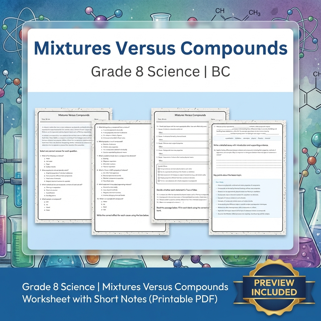 Grade 8 Science Full Year Bundle | Cell Biology, Ecosystems & Conservation — included worksheet 44