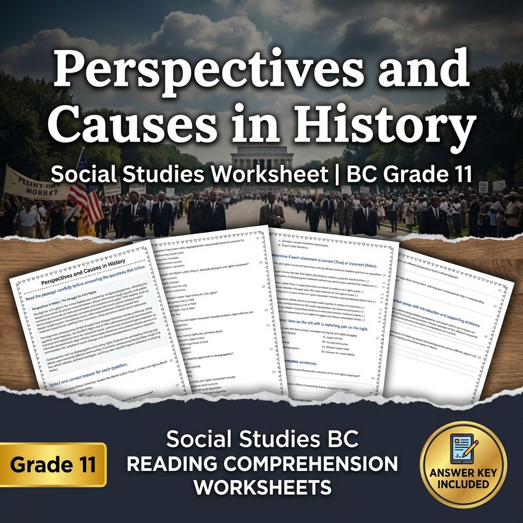Perspectives and Causes in History Social Studies Worksheet | BC Grade 11
