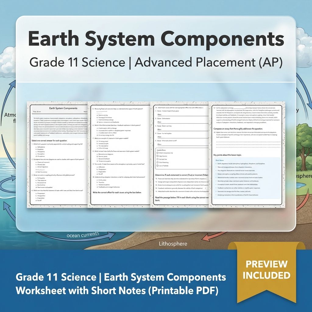Grade 11 Science Unit Bundle | Earth Systems & Climate Change Worksheets — included worksheet 6